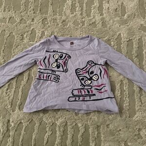 TEA Lilac Tiger Print Long Sleeve Tee